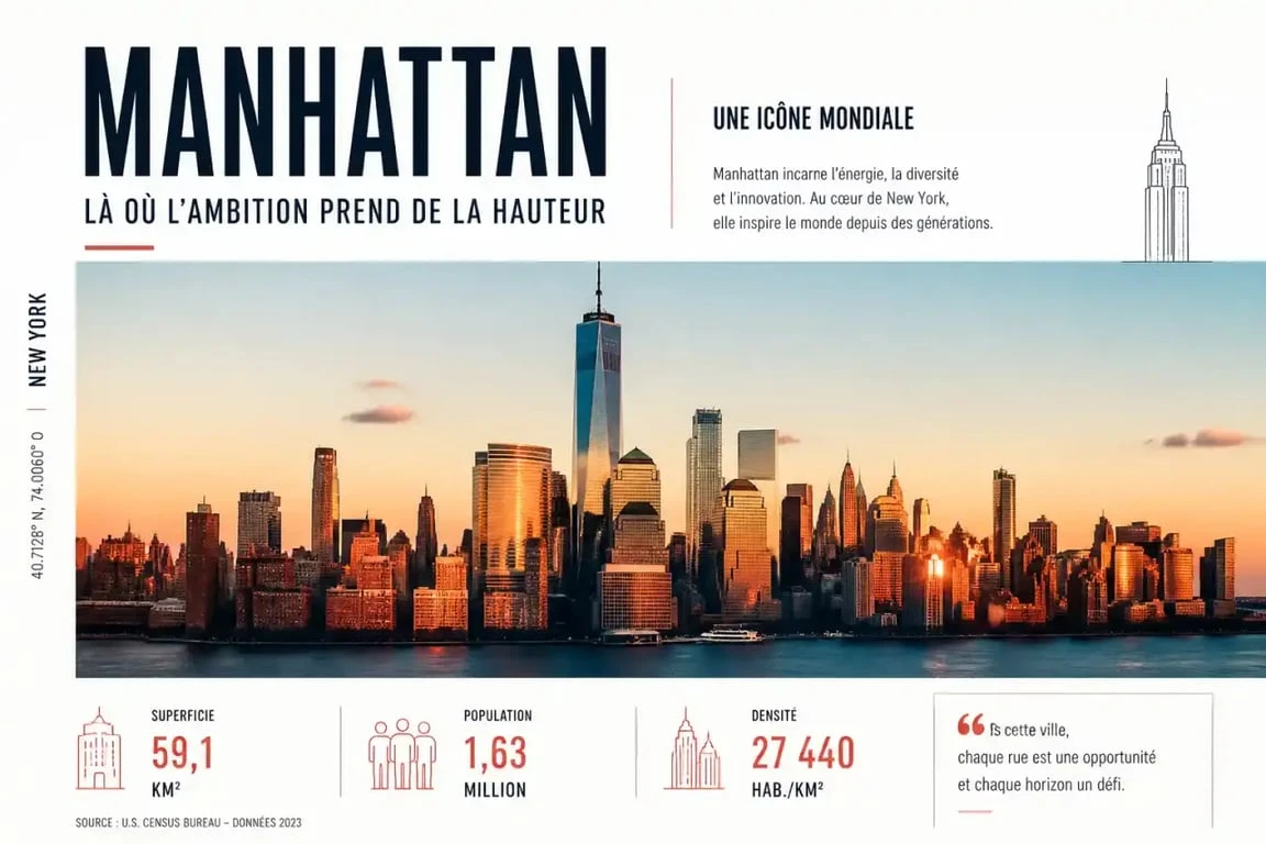 Skyline de Manhattan, destination incontournable pour le guide Michelin New York