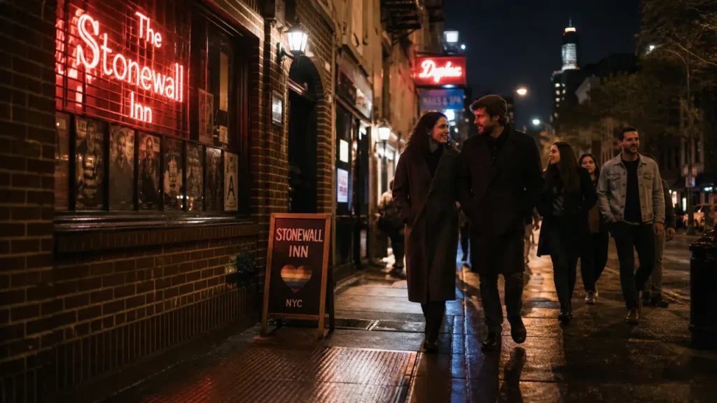 Gay guide new york : marche nocturne gay à Greenwich Village, Stonewall Inn
