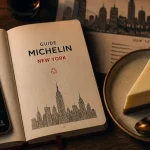 Guide Michelin New York sur carnet, liste restaurants sur mobile et skyline