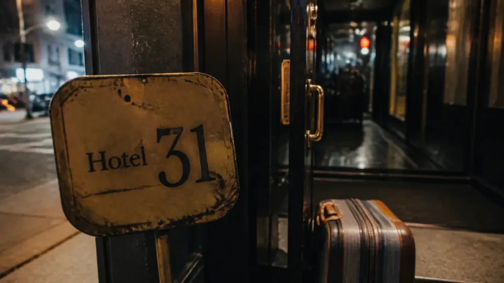 Hôtel 31 New York à Midtown : panneau “Hotel 31” et entrée