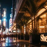 hôtel sheraton new york : hall vitré près de Times Square et taxi jaune
