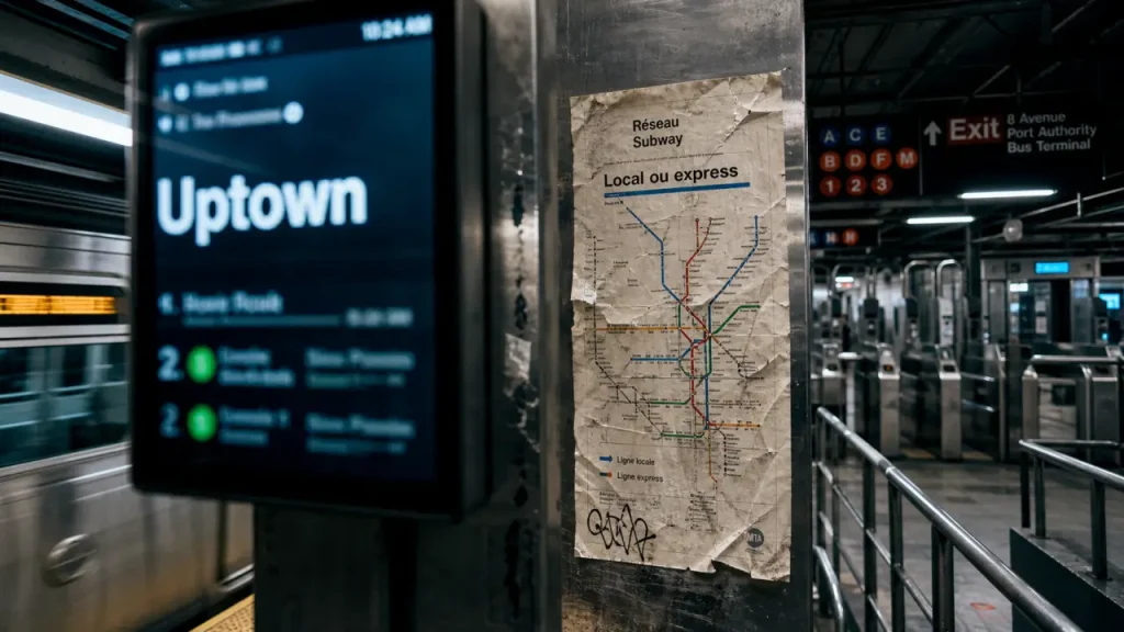 Métro New York : local ou express en station