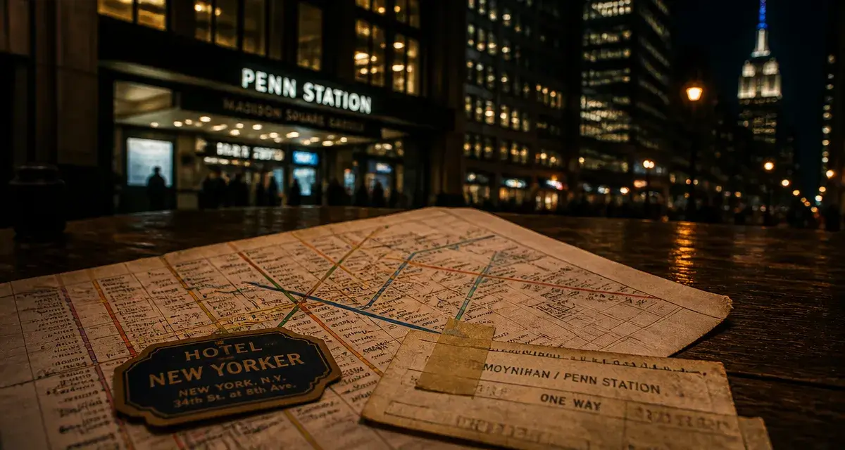 Pennsylvania hôtel New York près de Penn Station, quartier Midtown nocturne