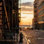 TriBeCa downtown manhattan : rue chic au golden hour
