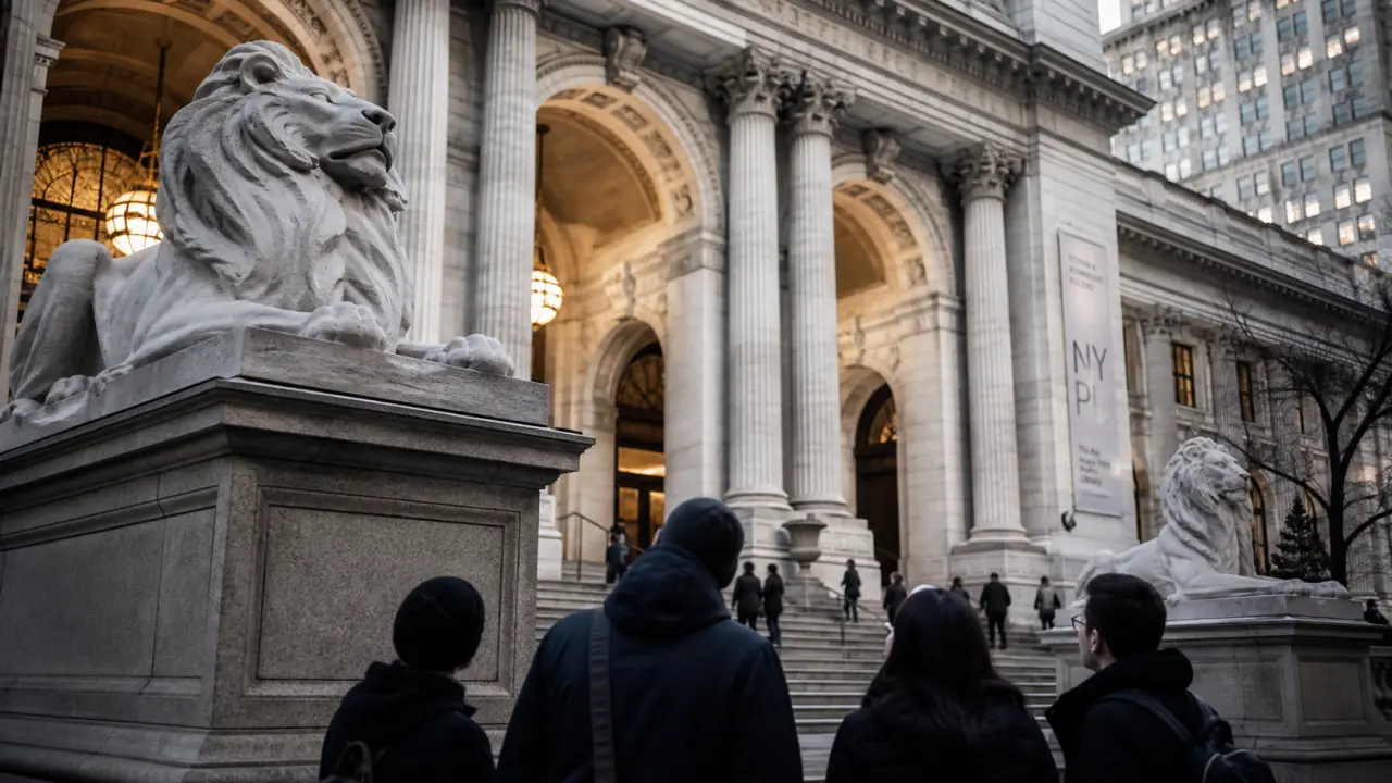 Visiter new york public library : lions et Astor Hall en marbre