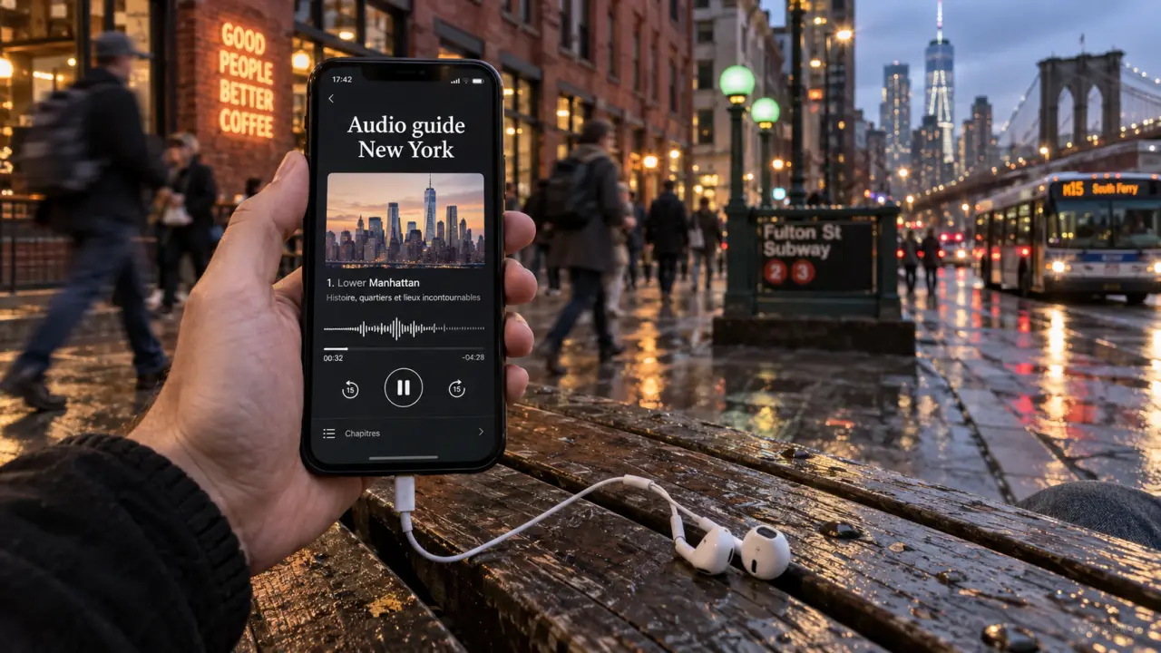 Audio guide New York sur smartphone, écouter en français gratuit ou bus