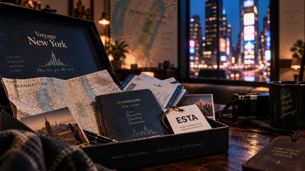 Box voyage New York avec documents ESTA