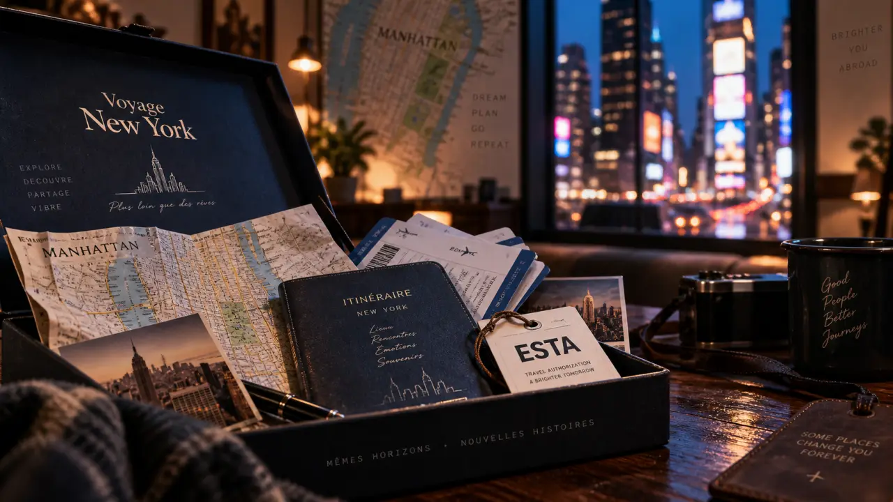 Box voyage New York avec documents ESTA