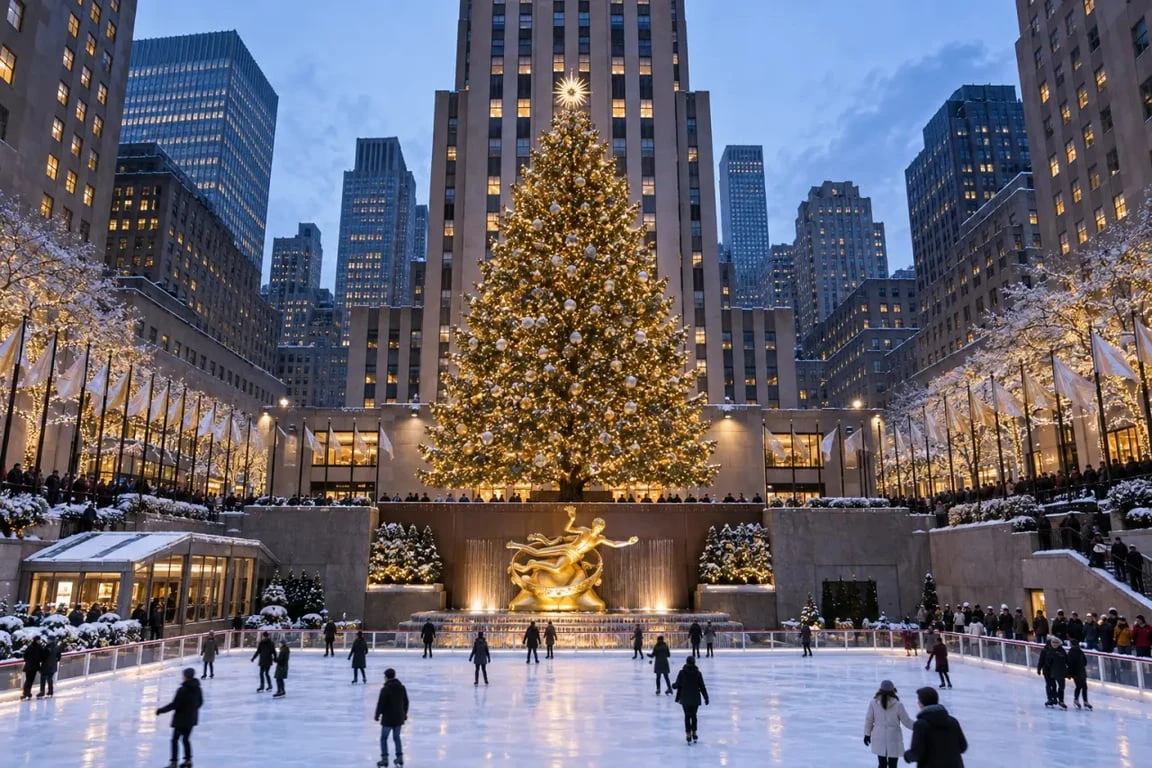 Christmas in New York guide : Rockefeller Center illuminé et patinoire en décembre