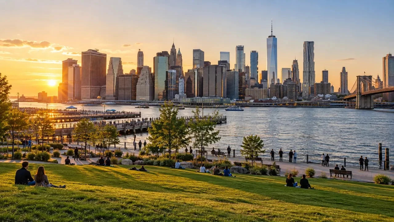 Brooklyn Bridge Park au pied de Brooklyn Heights à New York