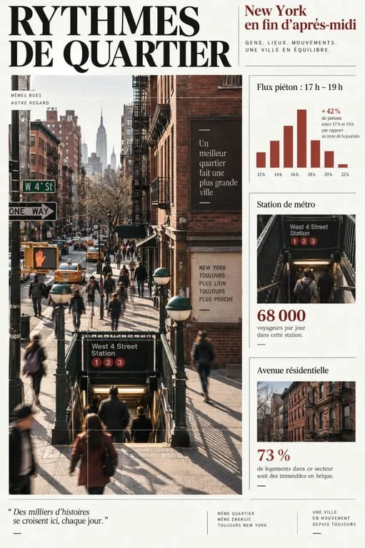 Rue de quartier new-yorkais illustrant le not for tourists guide to new york city