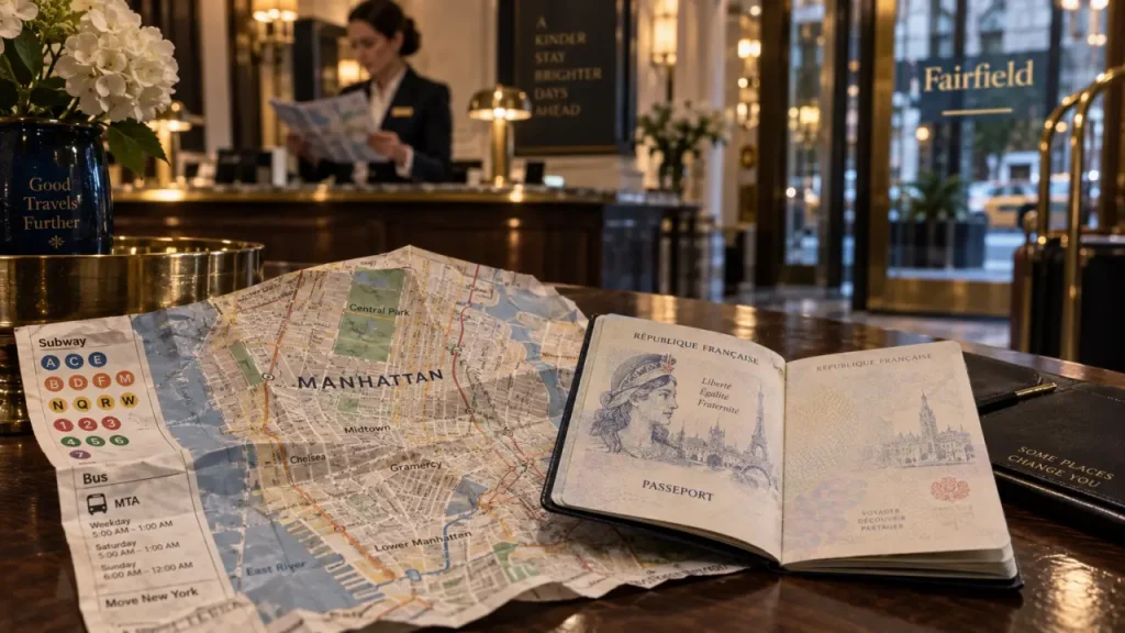 hôtel fairfield new york : adresse sur un plan de Manhattan