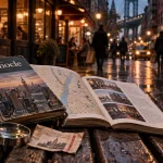 monocle guide new york sur un banc, cartes de quartier à New York