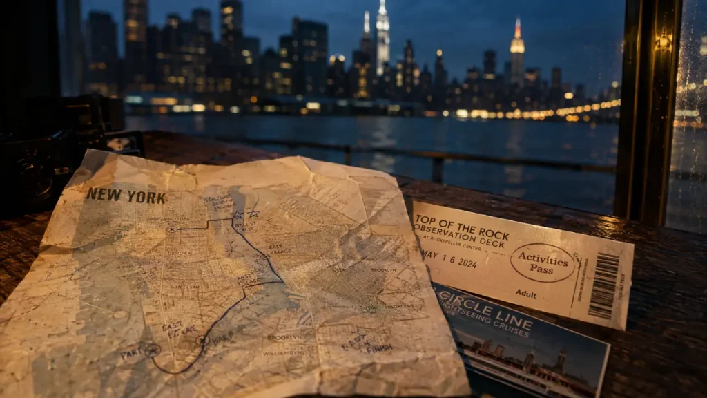 New York activities pass : carte d’itinéraire et billets pour activités à New York