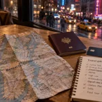 Travel guide new york times : carte New York, passeport et smartphone