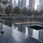 Visiter mémorial 11 septembre New York : bassins et noms gravés, visite en silence