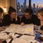 Voyage groupe New York : carte Manhattan et plans de métro, 4 voyageurs