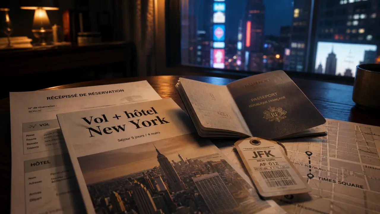 Voyage hotel new york : reçu, plan et billets pour Times Square