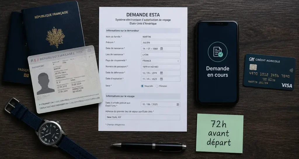 ESTA avant le départ : 72 heures minimum, une à trois semaines pour éviter le blocage