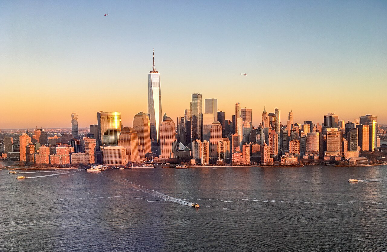 La silhouette du Financial District vue depuis Paulus Hook