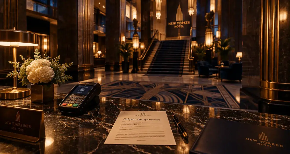 New Yorker Hotel : dépôt de garantie 500 USD et paiement par carte