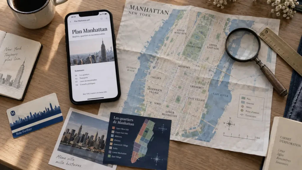 Plan new york manhattan pdf : cartes quartiers et métro pour Manhattan