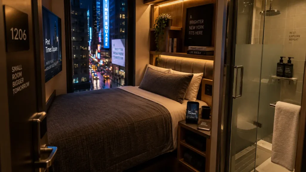 Pod Times Square : petite chambre, bon emplacement, vrai compromis à Midtown