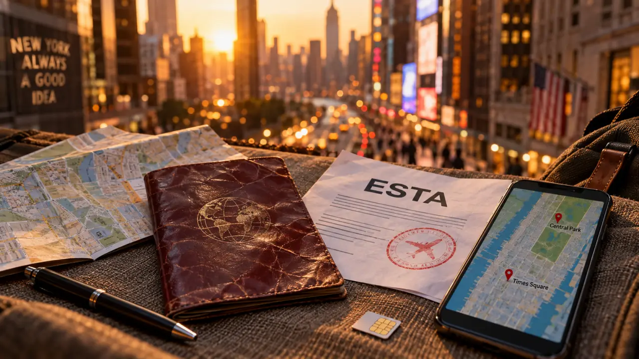 Preparer voyage new york : passeport ESTA et itinéraire vers Times Square et Central Park