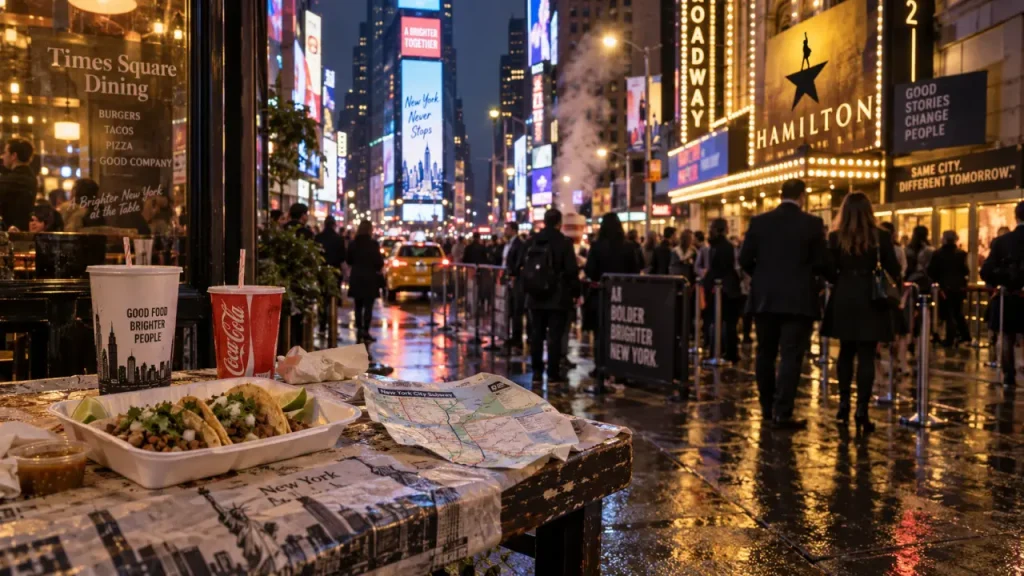 Où manger à Times Square avant Broadway, en famille ou sur le pouce ?