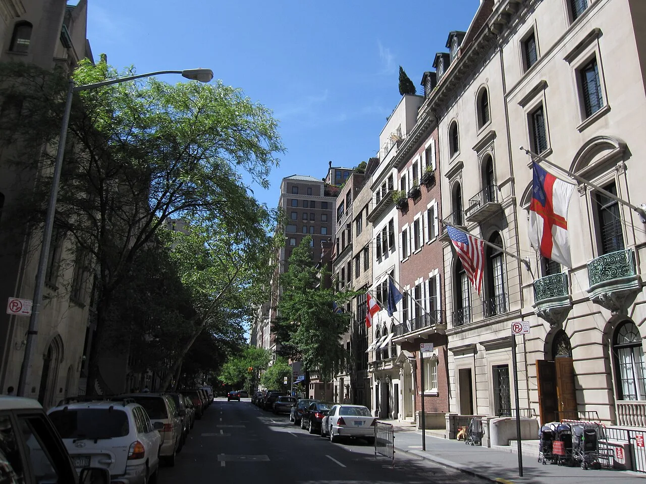 Façades résidentielles de la 69e Rue dans l’Upper East Side
