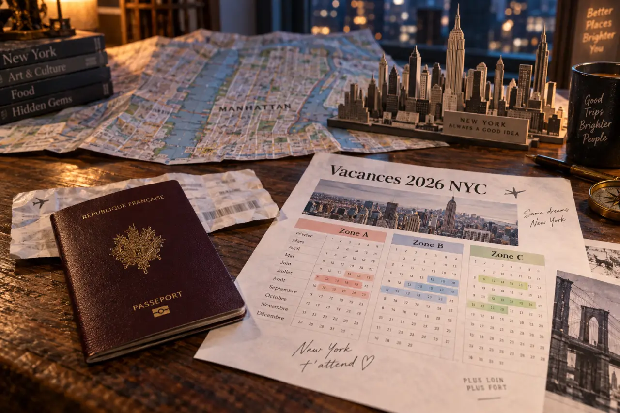Vacances scolaires 2026 New York : calendrier A B C et dates françaises