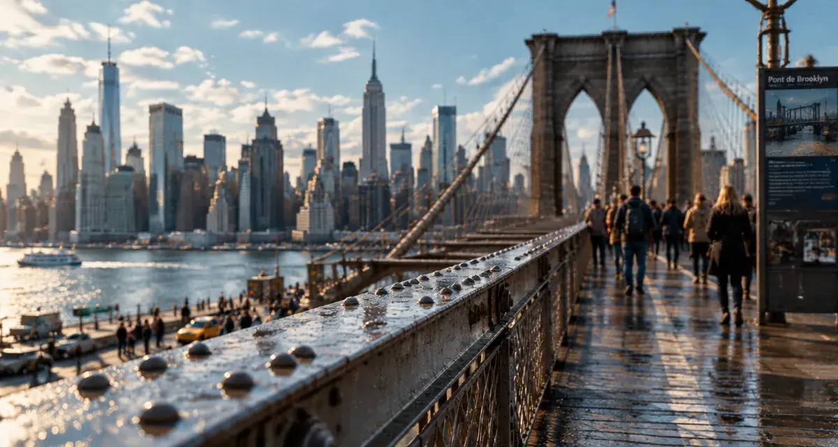 Visiter New York en 1 jour, pont de Brooklyn et skyline Midtown, Empire State Building