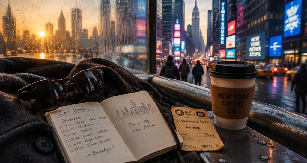 Voyage 5 jours a new york : vue Midtown depuis Manhattan, itinéraire vers Brooklyn