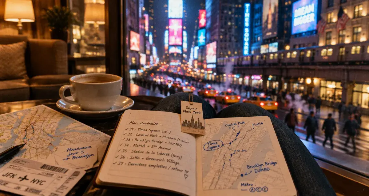 Voyage New York City : carnet et plan, café, itinéraire à Midtown